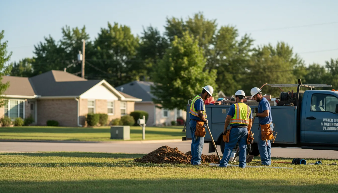 Residential water line and bathroom plumbing service in Glencoe, OK
